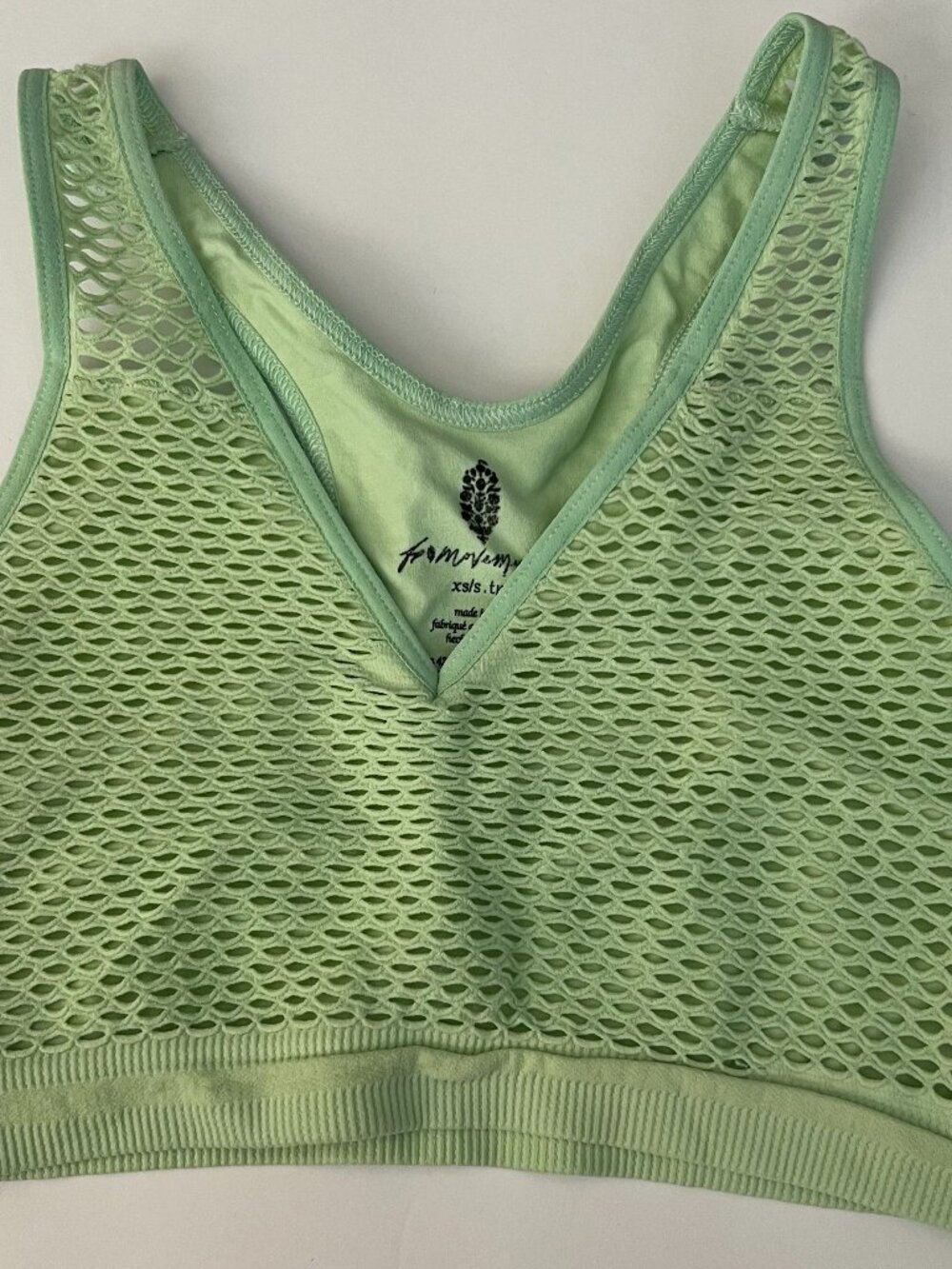 Free People Movement Green Mesh Sports Bra Crop Top XS/S NWOT